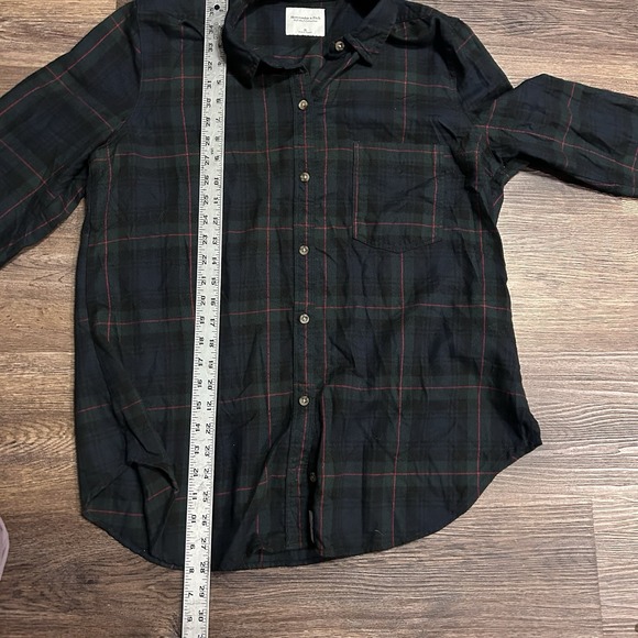 Abercrombie & Fitch A&F Women's Soft Flannel Shirt Xl Green Blue Red Plaid - Picture 7 of 9
